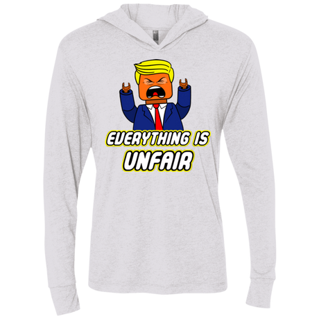 T-Shirts Heather White / X-Small Everything Is Unfair Triblend Long Sleeve Hoodie Tee