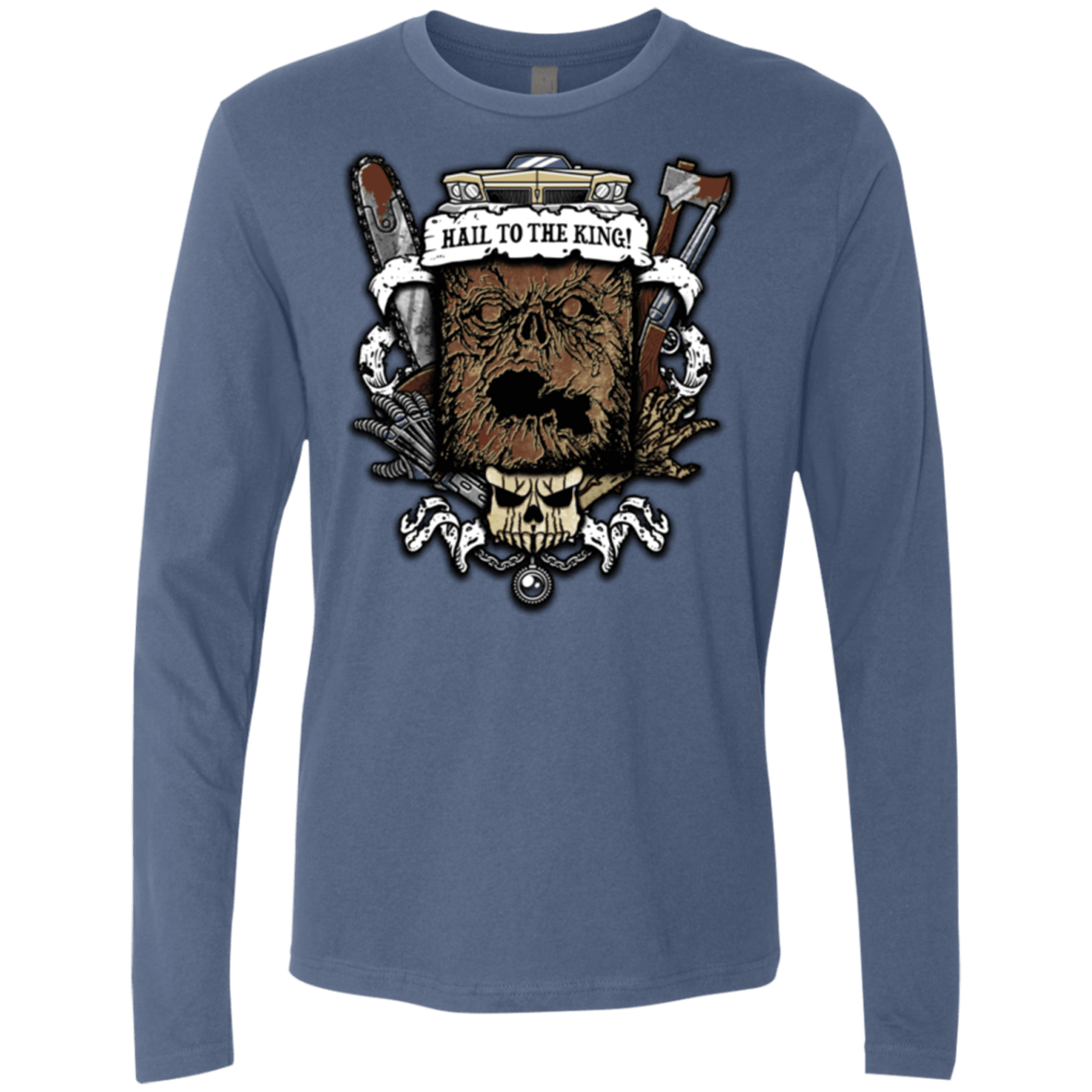 T-Shirts Indigo / Small Evil Crest Men's Premium Long Sleeve