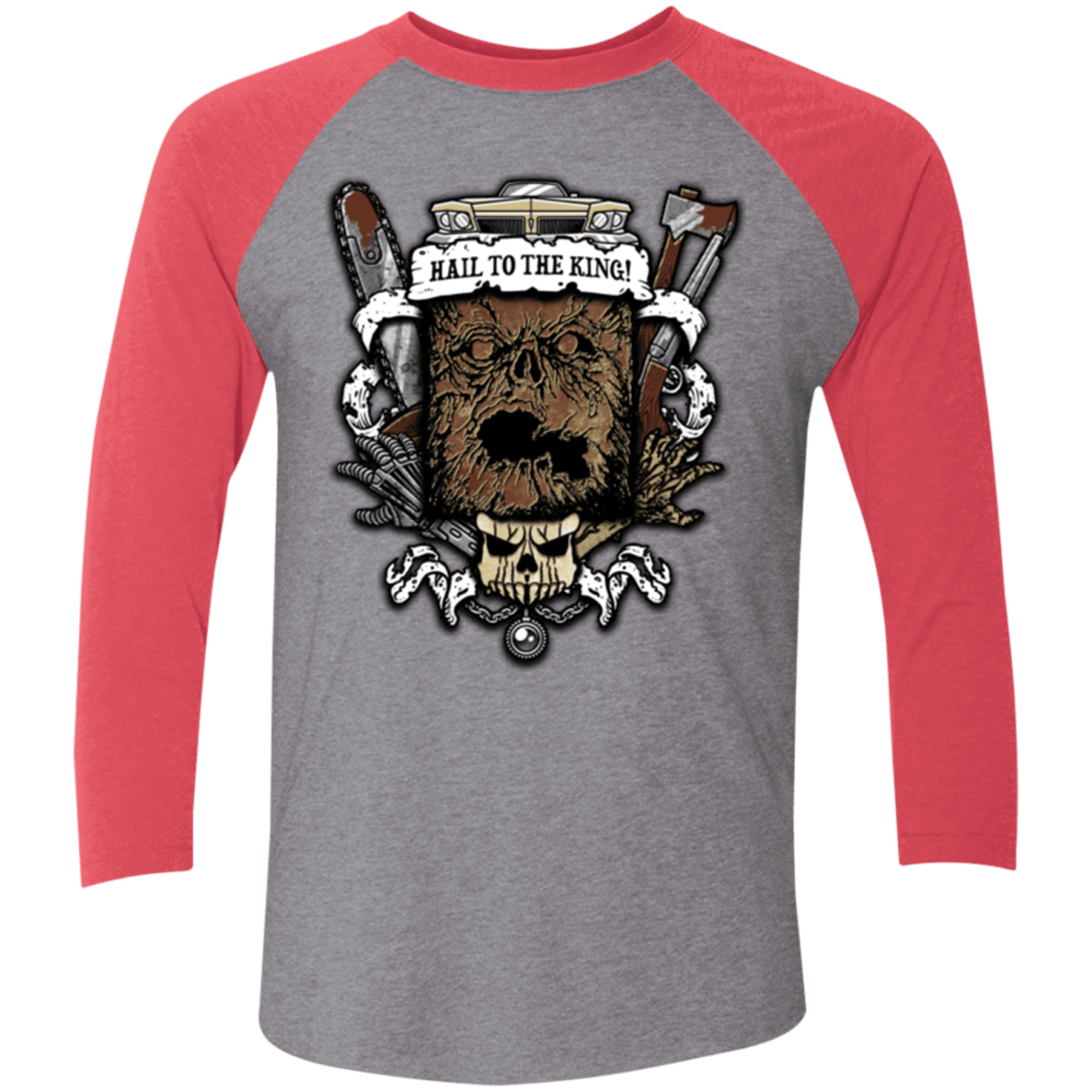 T-Shirts Premium Heather/ Vintage Red / X-Small Evil Crest Triblend 3/4 Sleeve