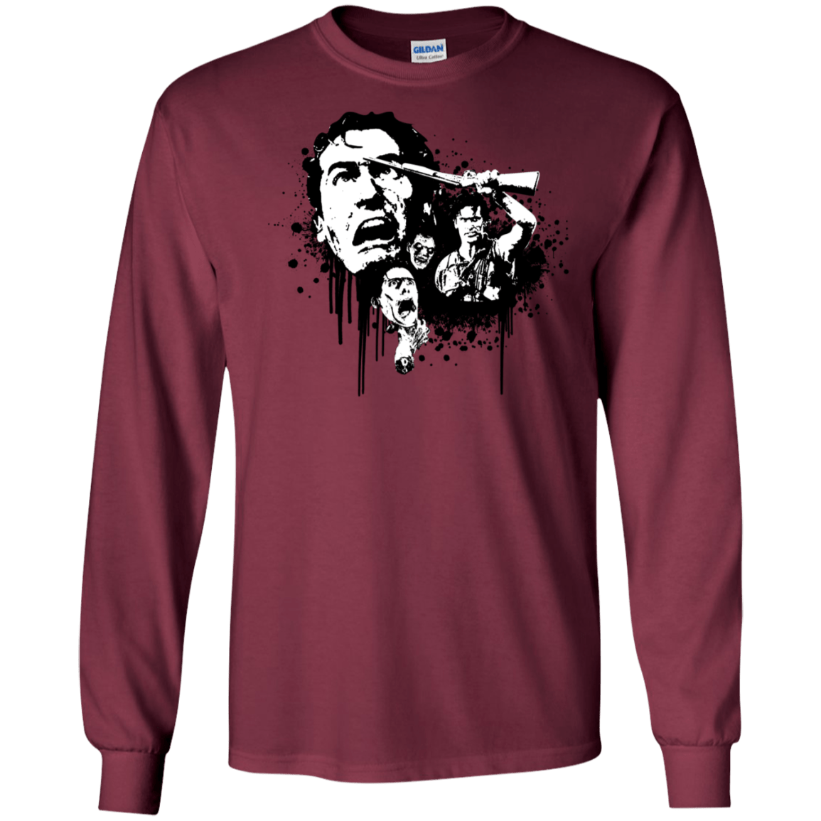 T-Shirts Maroon / S Evil Dead Legend Men's Long Sleeve T-Shirt