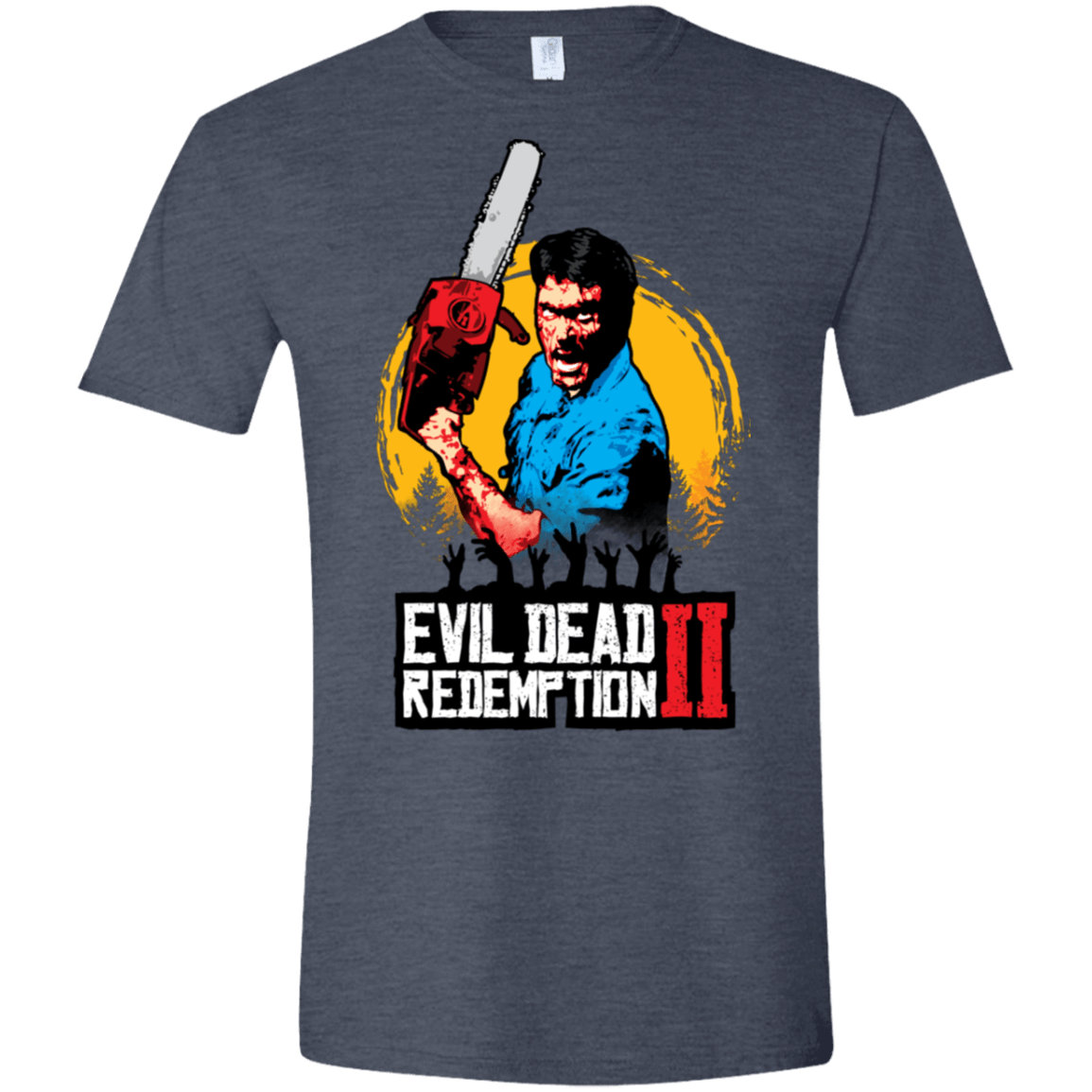 T-Shirts Heather Navy / S Evil Dead Redemption II Men's Semi-Fitted Softstyle