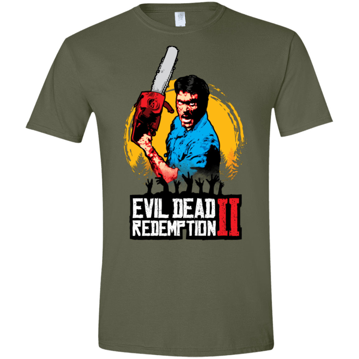 T-Shirts Military Green / S Evil Dead Redemption II Men's Semi-Fitted Softstyle