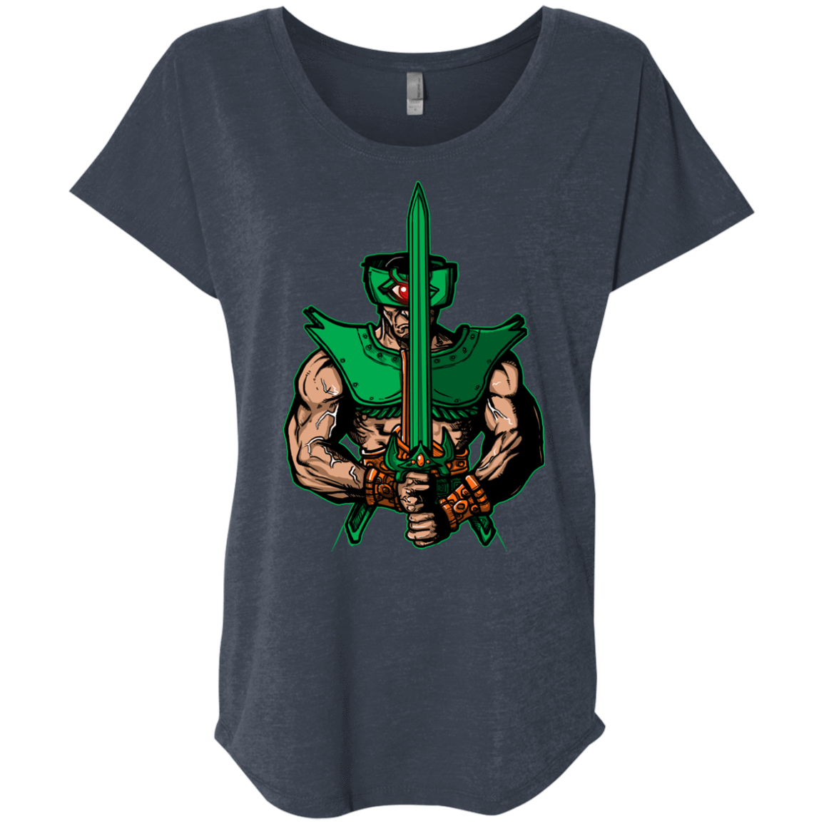 T-Shirts Vintage Navy / X-Small Evil Eye Triblend Dolman Sleeve