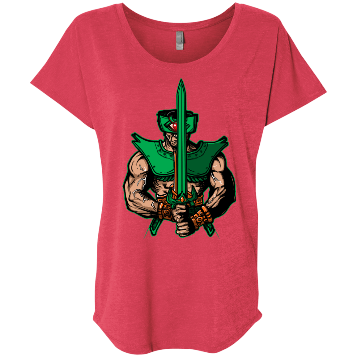 T-Shirts Vintage Red / X-Small Evil Eye Triblend Dolman Sleeve