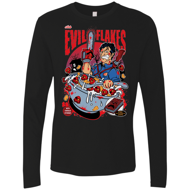 T-Shirts Black / S Evil Flakes Men's Premium Long Sleeve