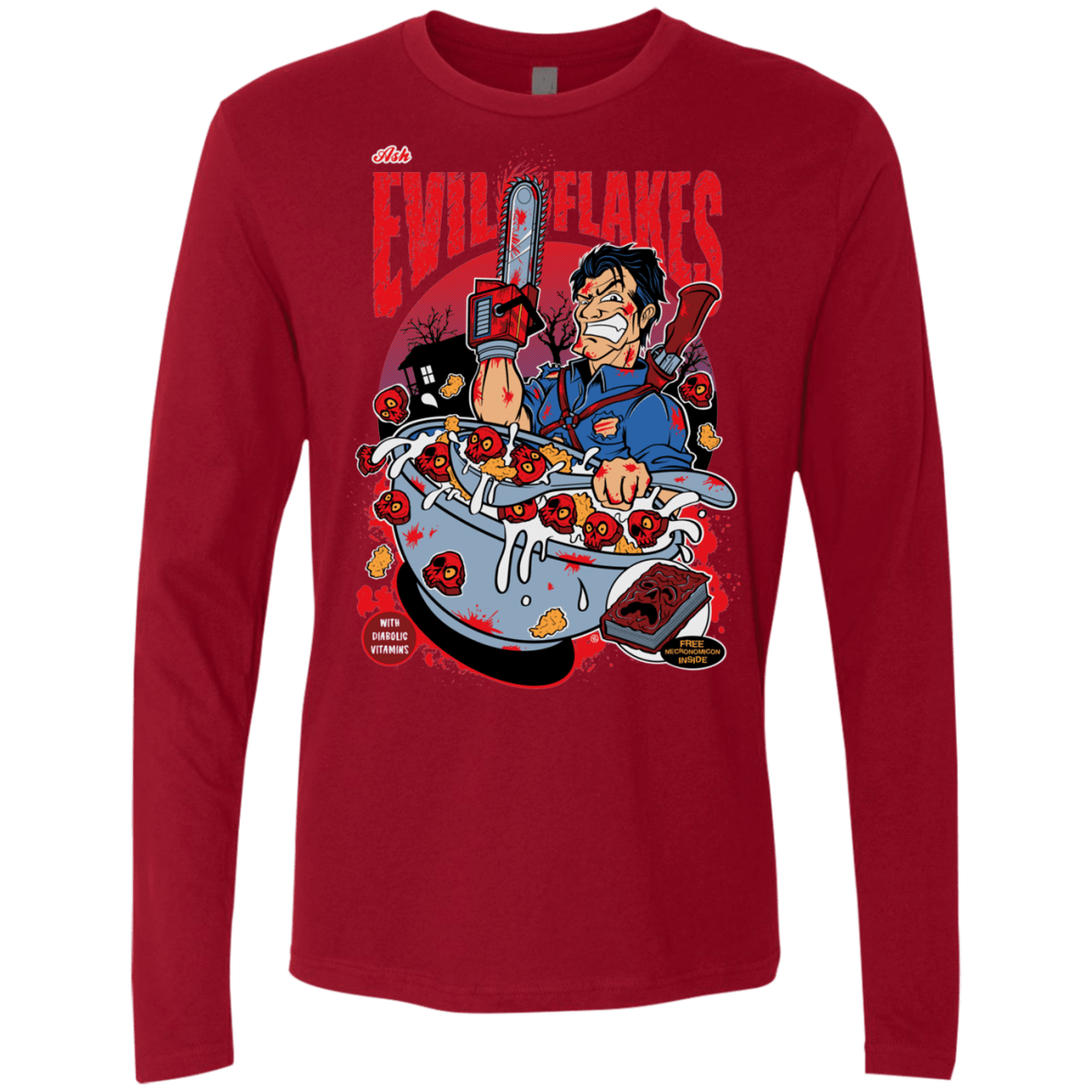 T-Shirts Cardinal / S Evil Flakes Men's Premium Long Sleeve