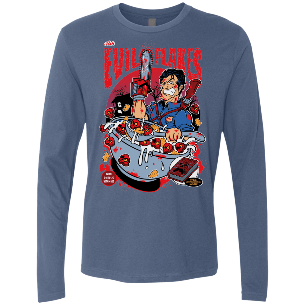 T-Shirts Indigo / S Evil Flakes Men's Premium Long Sleeve
