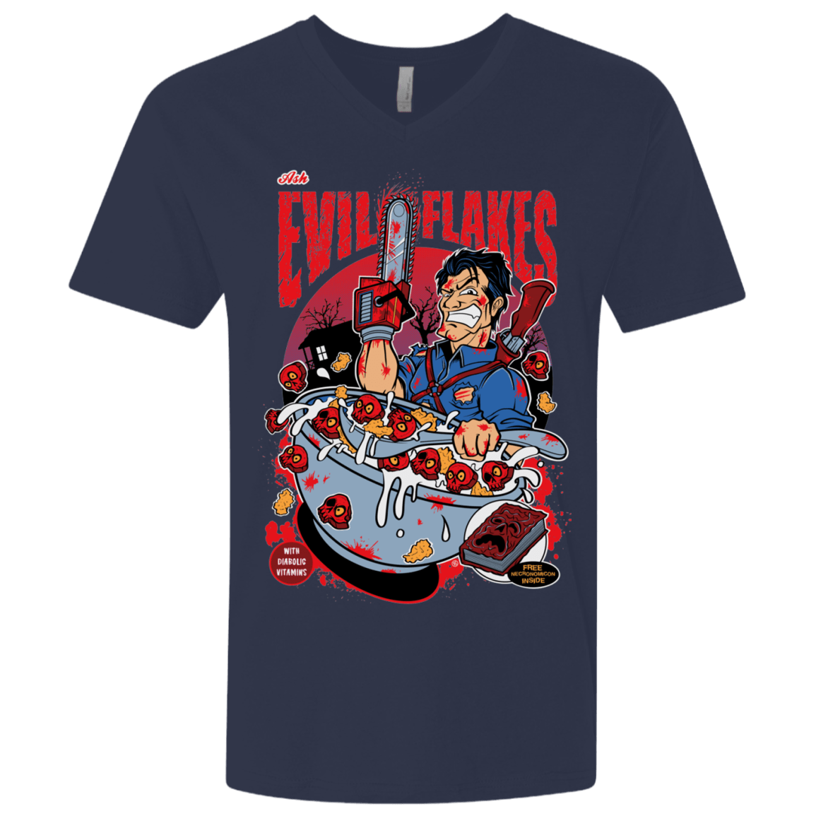T-Shirts Midnight Navy / X-Small Evil Flakes Men's Premium V-Neck