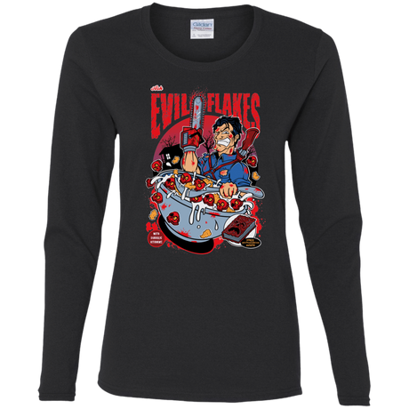 T-Shirts Black / S Evil Flakes Women's Long Sleeve T-Shirt