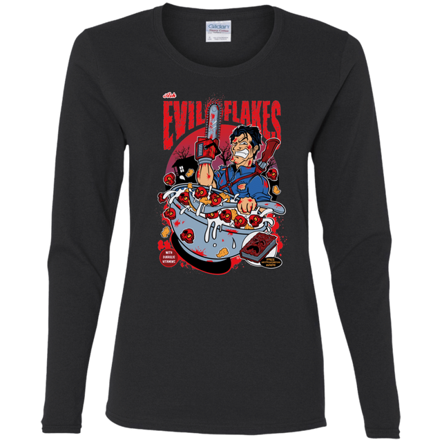 T-Shirts Black / S Evil Flakes Women's Long Sleeve T-Shirt