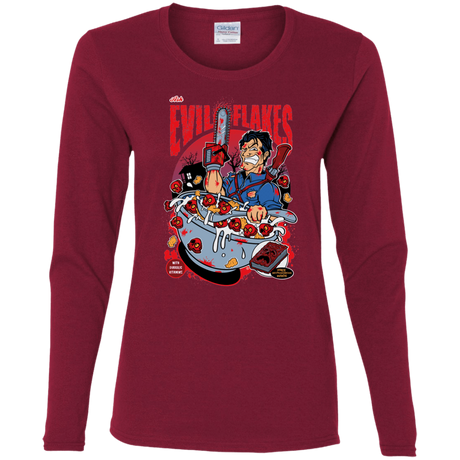 T-Shirts Cardinal / S Evil Flakes Women's Long Sleeve T-Shirt