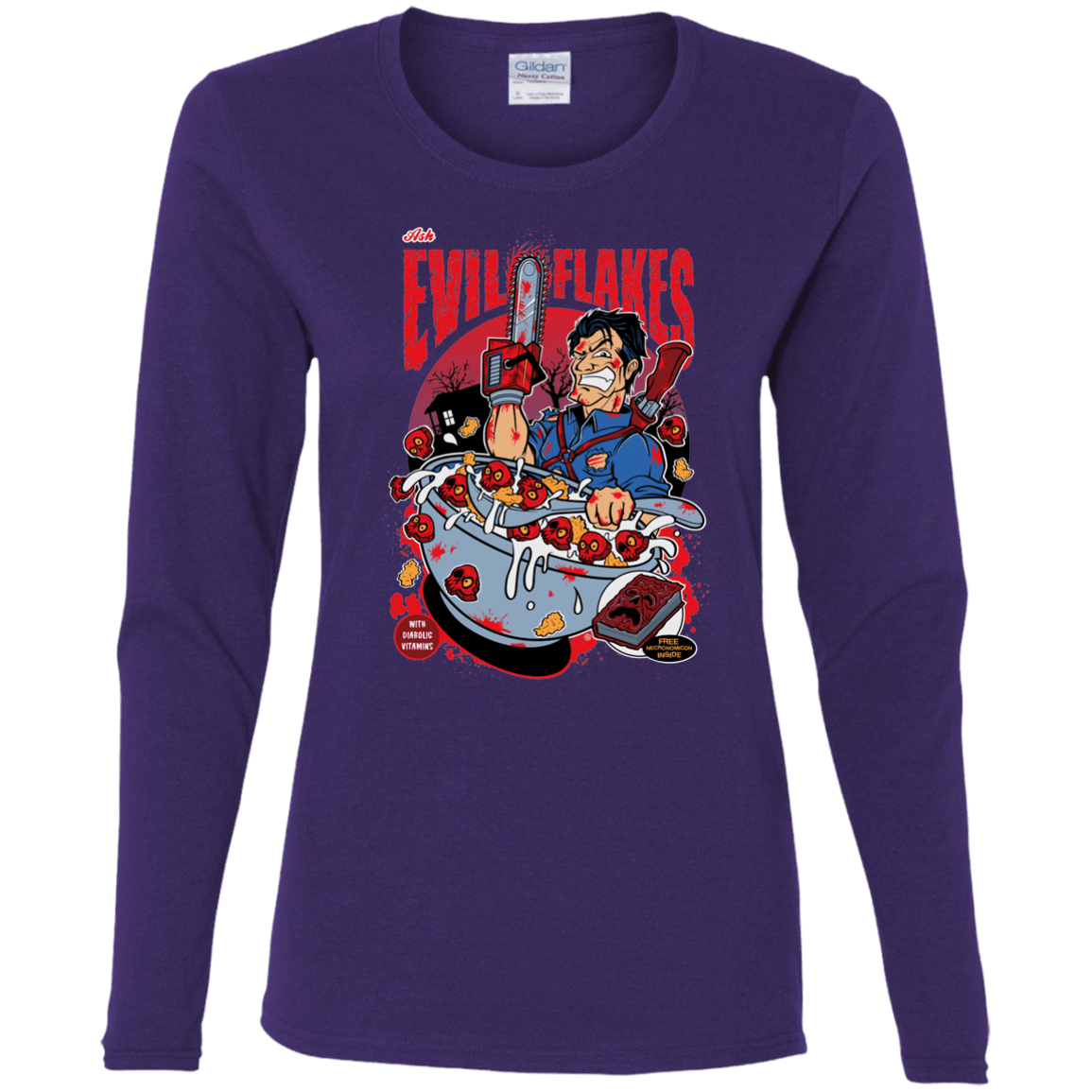 T-Shirts Purple / S Evil Flakes Women's Long Sleeve T-Shirt