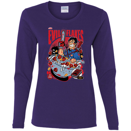 T-Shirts Purple / S Evil Flakes Women's Long Sleeve T-Shirt