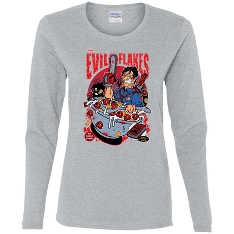 T-Shirts Sport Grey / S Evil Flakes Women's Long Sleeve T-Shirt