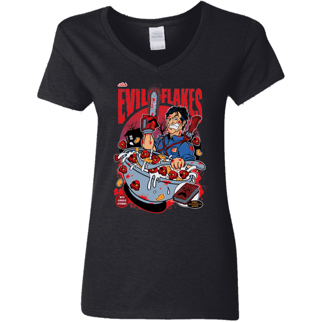 T-Shirts Black / S Evil Flakes Women's V-Neck T-Shirt