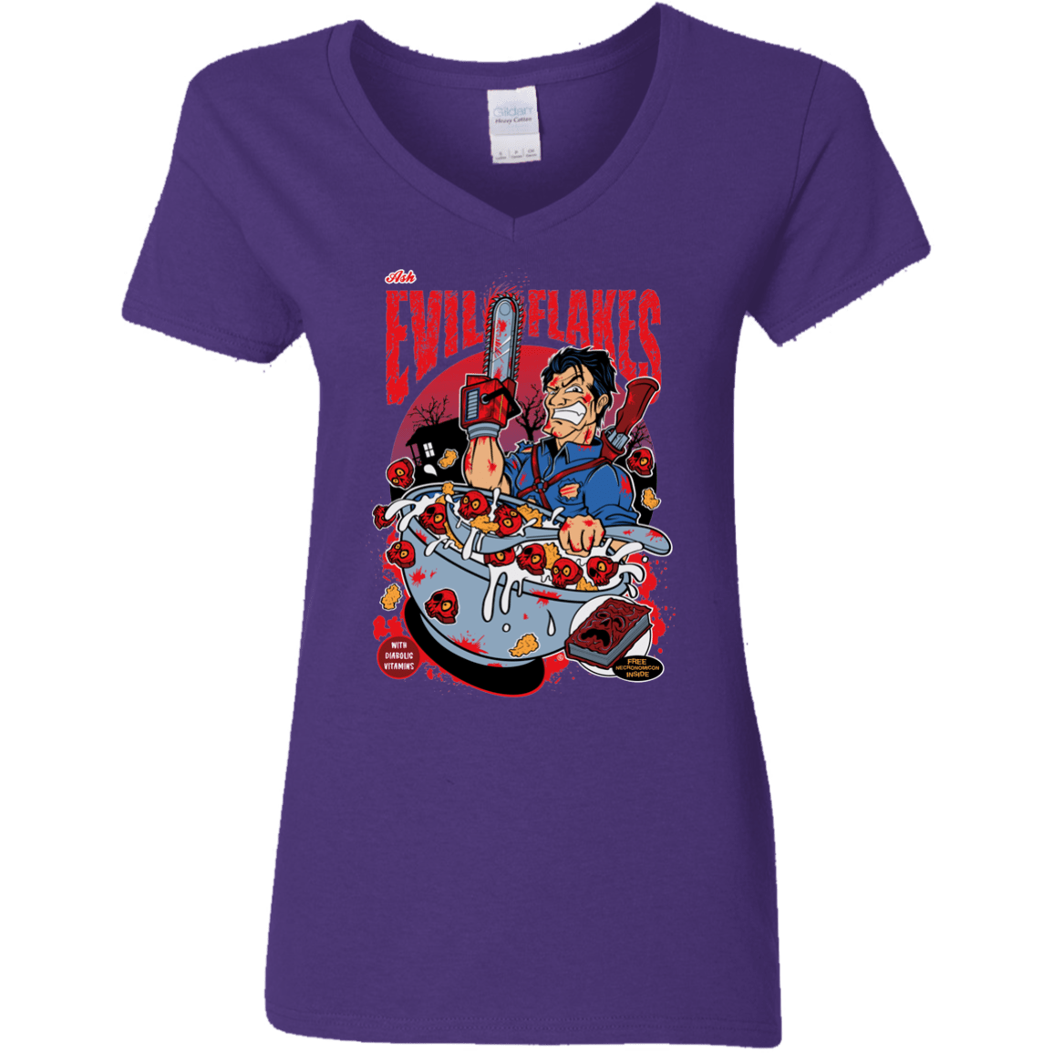 T-Shirts Purple / S Evil Flakes Women's V-Neck T-Shirt