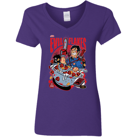 T-Shirts Purple / S Evil Flakes Women's V-Neck T-Shirt