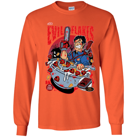 T-Shirts Orange / YS Evil Flakes Youth Long Sleeve T-Shirt