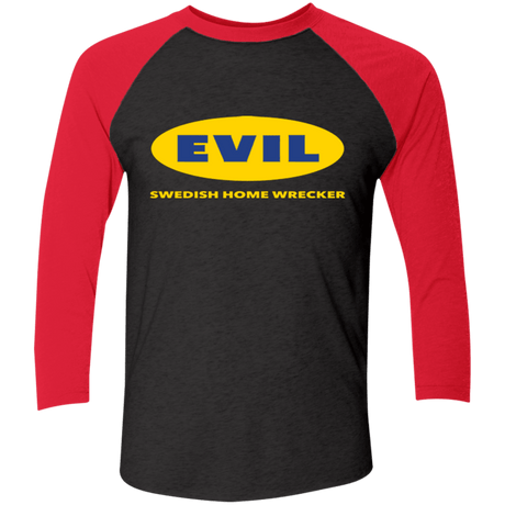 T-Shirts Vintage Black/Vintage Red / X-Small EVIL Home Wrecker Triblend 3/4 Sleeve