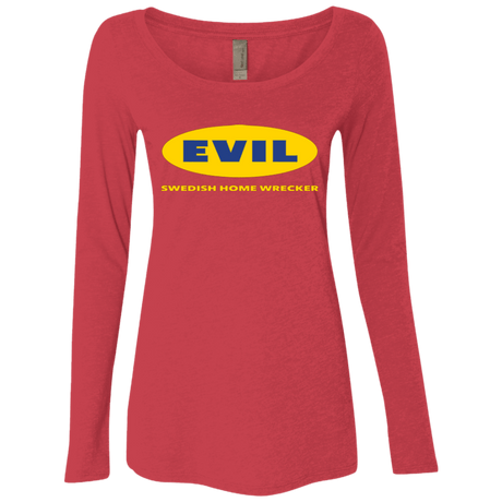 T-Shirts Vintage Red / Small EVIL Home Wrecker Women's Triblend Long Sleeve Shirt