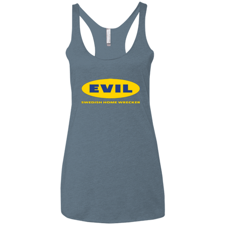 T-Shirts Indigo / X-Small EVIL Home Wrecker Women's Triblend Racerback Tank