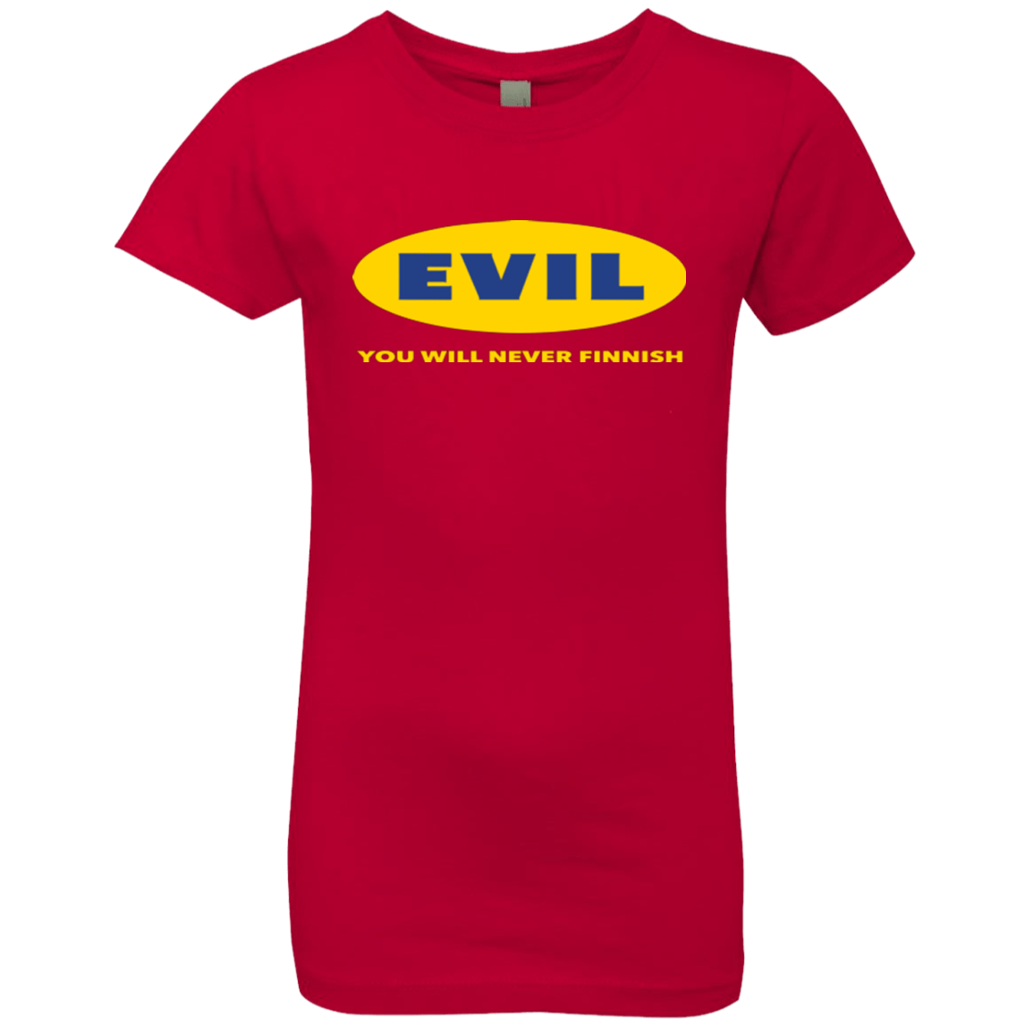 T-Shirts Red / YXS EVIL Never Finnish Girls Premium T-Shirt