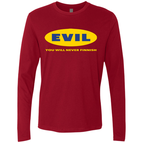 T-Shirts Cardinal / Small EVIL Never Finnish Men's Premium Long Sleeve
