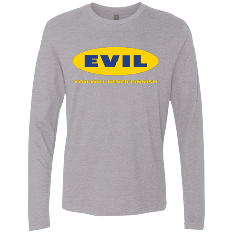 T-Shirts Heather Grey / Small EVIL Never Finnish Men's Premium Long Sleeve