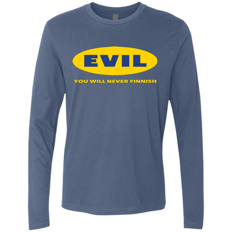 T-Shirts Indigo / Small EVIL Never Finnish Men's Premium Long Sleeve