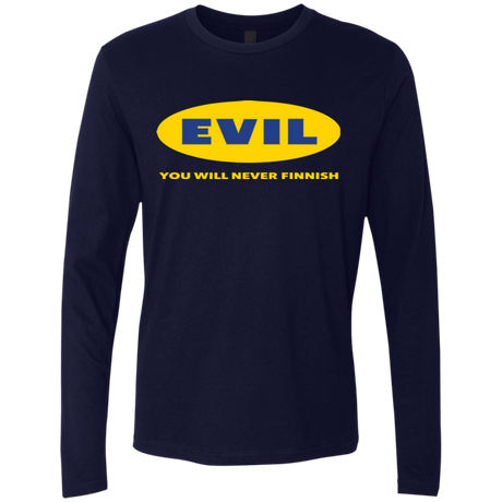 T-Shirts Midnight Navy / Small EVIL Never Finnish Men's Premium Long Sleeve