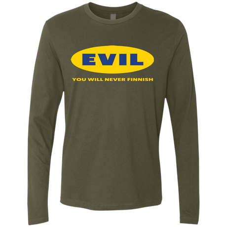 T-Shirts Military Green / Small EVIL Never Finnish Men's Premium Long Sleeve