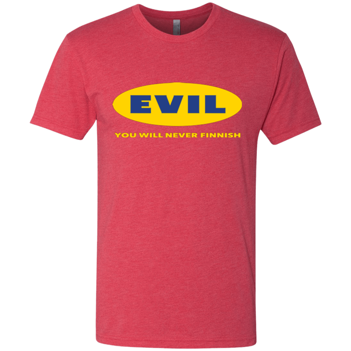 T-Shirts Vintage Red / Small EVIL Never Finnish Men's Triblend T-Shirt