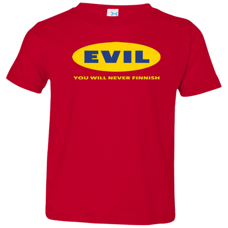 T-Shirts Red / 2T EVIL Never Finnish Toddler Premium T-Shirt