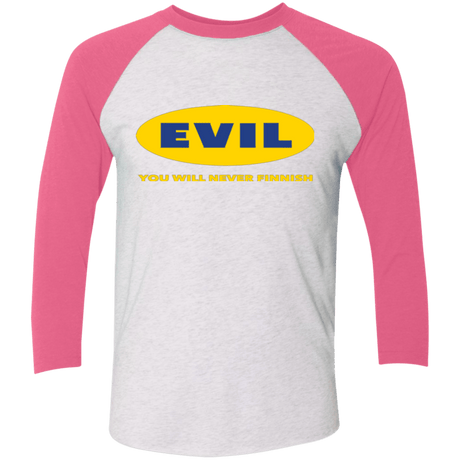 T-Shirts Heather White/Vintage Pink / X-Small EVIL Never Finnish Triblend 3/4 Sleeve
