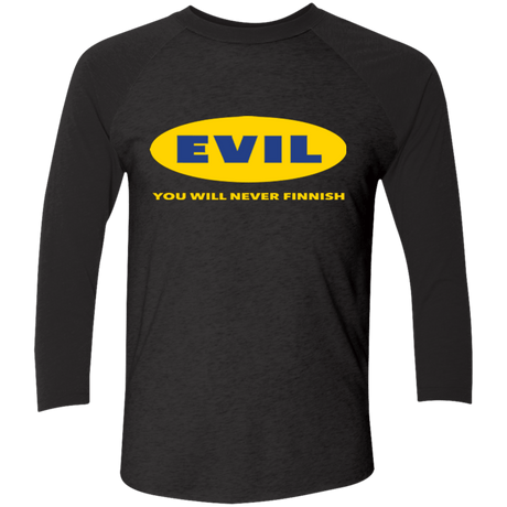 T-Shirts Vintage Black/Vintage Black / X-Small EVIL Never Finnish Triblend 3/4 Sleeve