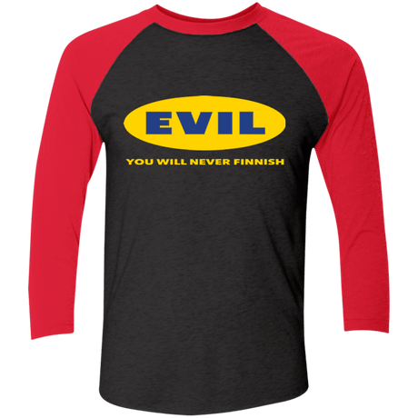 T-Shirts Vintage Black/Vintage Red / X-Small EVIL Never Finnish Triblend 3/4 Sleeve