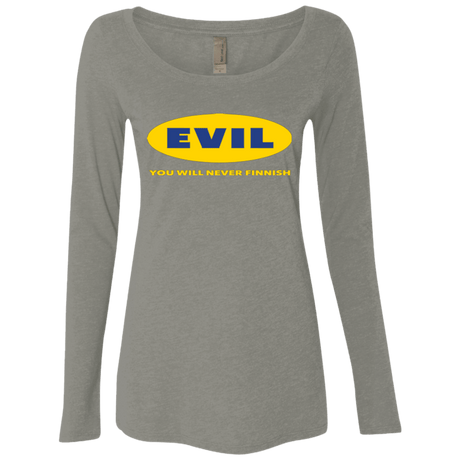 T-Shirts Venetian Grey / Small EVIL Never Finnish Women's Triblend Long Sleeve Shirt