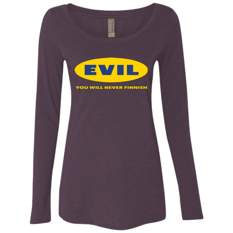 T-Shirts Vintage Purple / Small EVIL Never Finnish Women's Triblend Long Sleeve Shirt