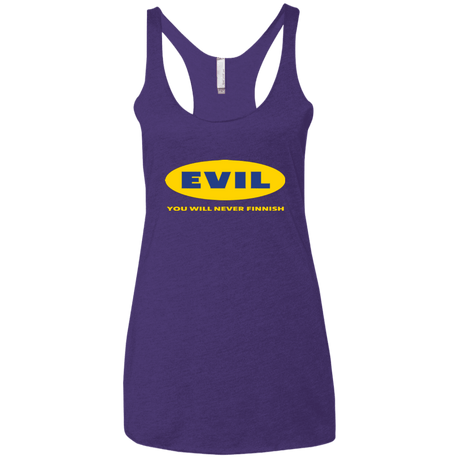 T-Shirts Purple / X-Small EVIL Never Finnish Women's Triblend Racerback Tank