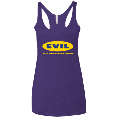 T-Shirts Purple / X-Small EVIL Never Finnish Women's Triblend Racerback Tank