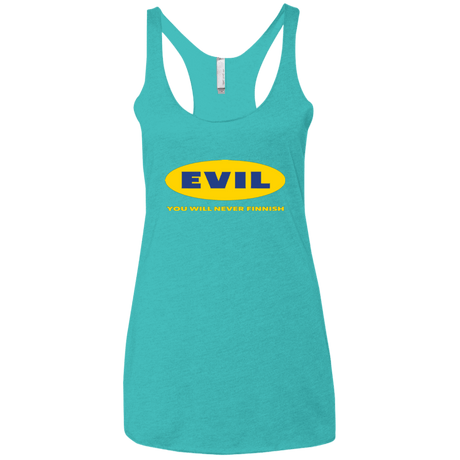 T-Shirts Tahiti Blue / X-Small EVIL Never Finnish Women's Triblend Racerback Tank