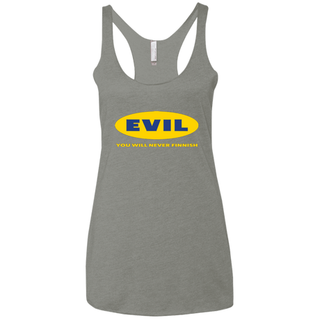 T-Shirts Venetian Grey / X-Small EVIL Never Finnish Women's Triblend Racerback Tank