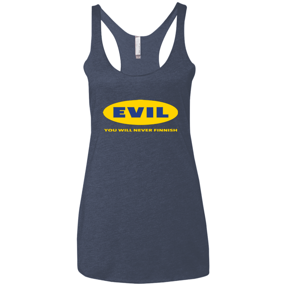 T-Shirts Vintage Navy / X-Small EVIL Never Finnish Women's Triblend Racerback Tank