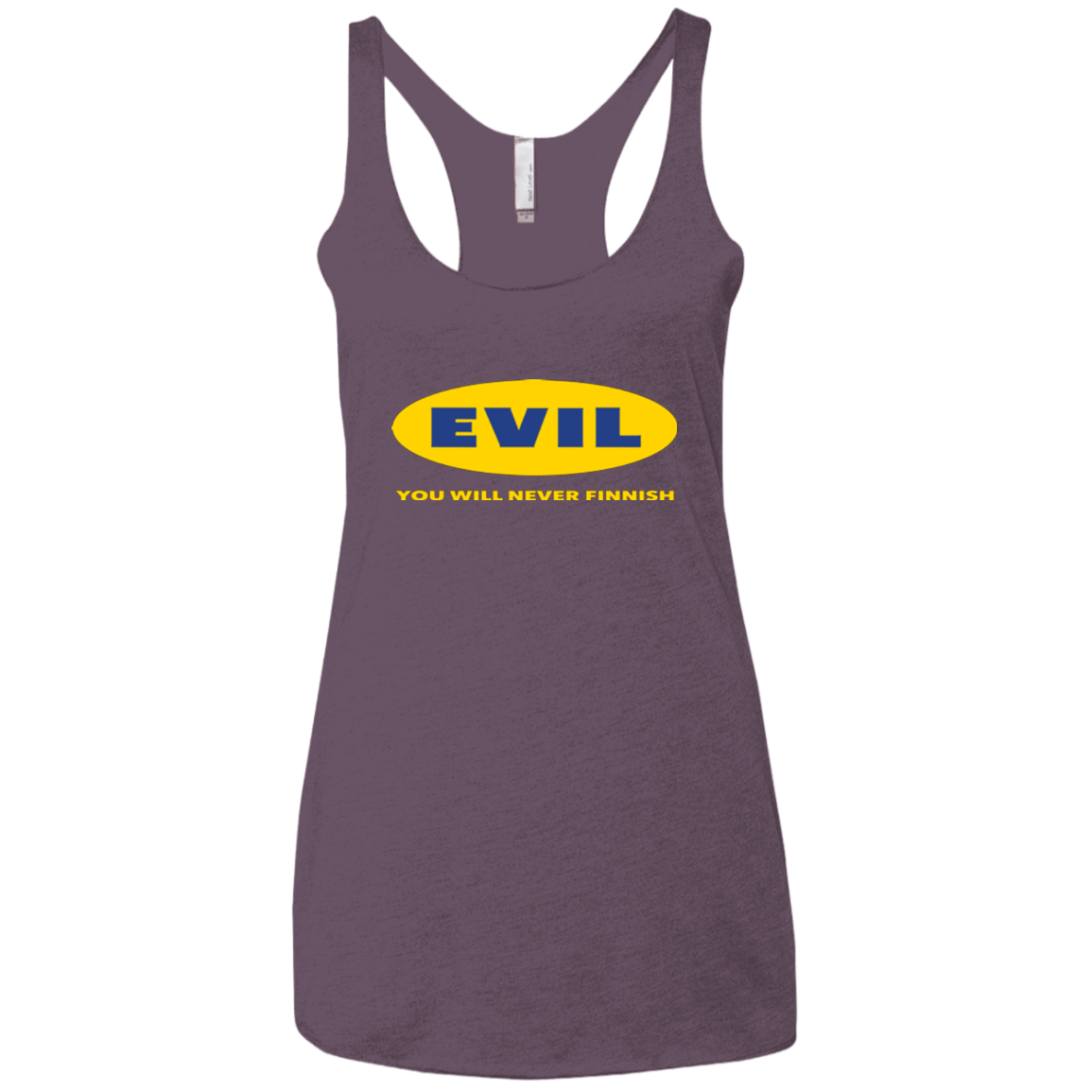 T-Shirts Vintage Purple / X-Small EVIL Never Finnish Women's Triblend Racerback Tank