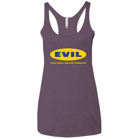 T-Shirts Vintage Purple / X-Small EVIL Never Finnish Women's Triblend Racerback Tank