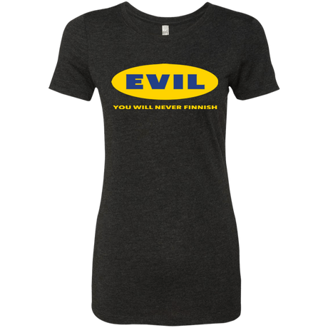 T-Shirts Vintage Black / Small EVIL Never Finnish Women's Triblend T-Shirt