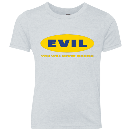 T-Shirts Heather White / YXS EVIL Never Finnish Youth Triblend T-Shirt