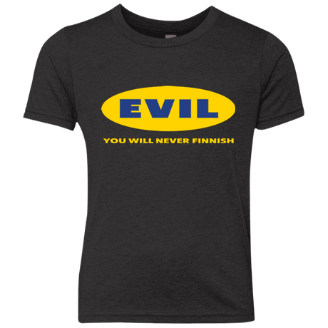 T-Shirts Vintage Black / YXS EVIL Never Finnish Youth Triblend T-Shirt