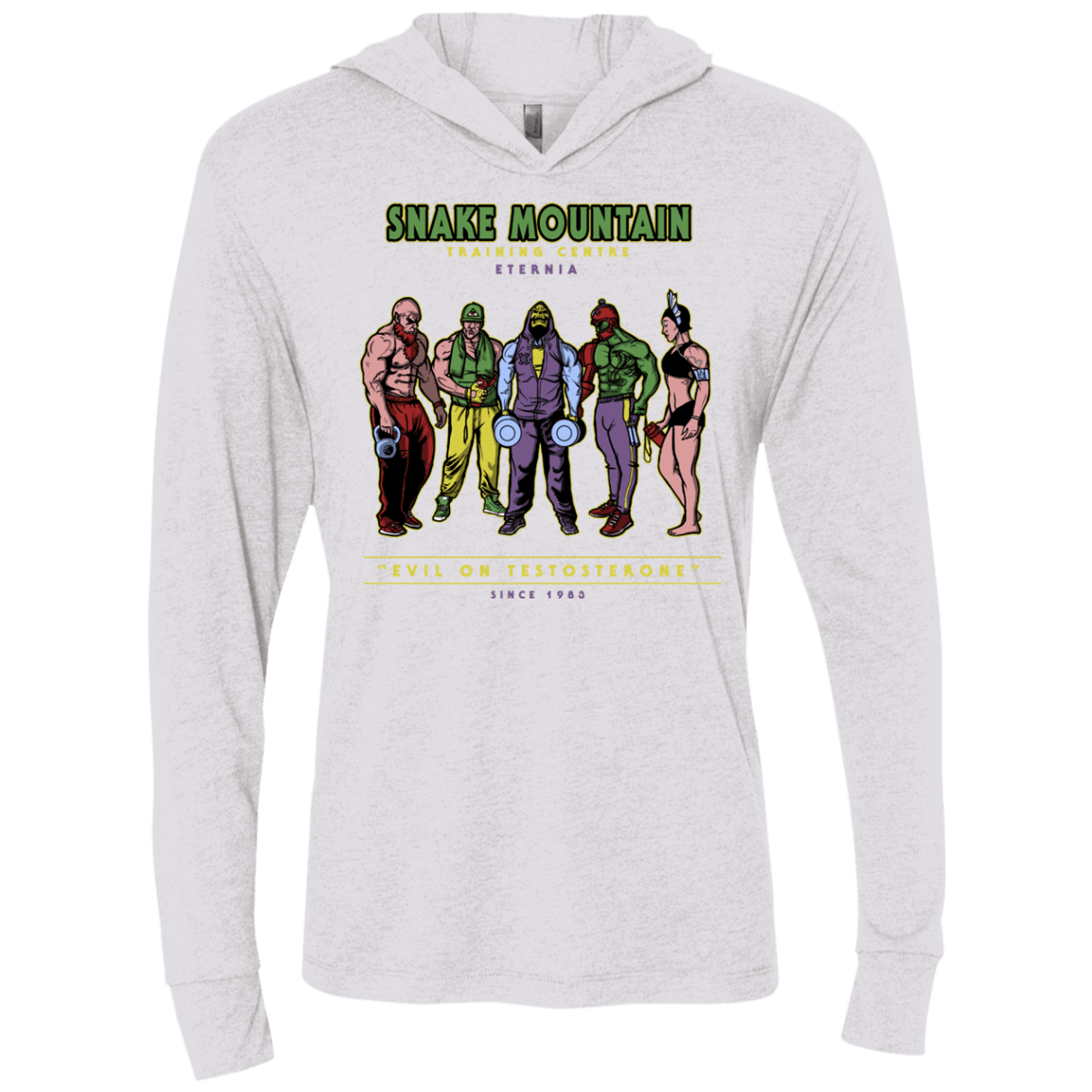 T-Shirts Heather White / X-Small Evil On Testosterone Triblend Long Sleeve Hoodie Tee