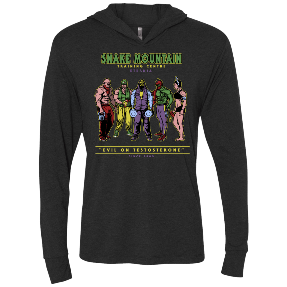 T-Shirts Vintage Black / X-Small Evil On Testosterone Triblend Long Sleeve Hoodie Tee